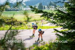 06.06.2024, Lavaze, Italy (ITA): Martin Ponsiluoma (SWE), Malte Stefansson (SWE), (l-r)  - Biathlon summer training, Lavaze (ITA). www.nordicfocus.com. © Barbieri/NordicFocus. Every downloaded picture is fee-liable.