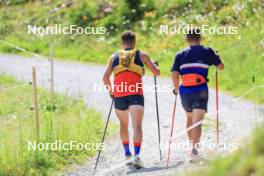 15.07.2024, Lenzerheide, Switzerland (SUI): Vincent Bonacci (USA), Vaclav Cervenka (USA), (l-r) - Biathlon summer training, Lenzerheide (SUI). www.nordicfocus.com. © Manzoni/NordicFocus. Every downloaded picture is fee-liable.