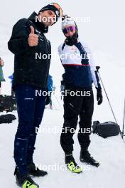 11.10.2024, Ramsau am Dachstein, Austria (AUT): Cyril Burdet (FRA), coach Team France, Lou Jeanmonnot (FRA), (l-r) - Biathlon summer training, Dachsteinglacier, Ramsau am Dachstein (AUT). www.nordicfocus.com. © Manzoni/NordicFocus. Every downloaded picture is fee-liable.