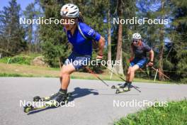 18.07.2024, Lenzerheide, Switzerland (SUI): Vaclav Cervenka (USA), Bjorn Westervelt (USA), (l-r) - Biathlon summer training, Lenzerheide (SUI). www.nordicfocus.com. © Manzoni/NordicFocus. Every downloaded picture is fee-liable.