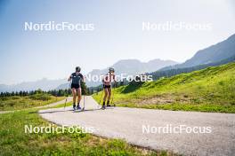 31.07.2024, Lavaze, Italy (ITA): Lea Rothschopf (AUT), Tamara Steiner (AUT), (l-r)  - Biathlon summer training, Lavaze (ITA). www.nordicfocus.com. © Barbieri/NordicFocus. Every downloaded picture is fee-liable.