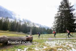 15.09.2024, Lenzerheide, Switzerland (SUI): Oceane Michelon (FRA), Lena Haecki-Gross (SUI), Julia Simon (FRA), (l-r) - Sommer Nordic Event 2024, Sommer Biathlon Cup, Lenzerheide (SUI). www.nordicfocus.com. © Manzoni/NordicFocus. Every downloaded picture is fee-liable.