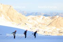 14.10.2024, Ramsau am Dachstein, Austria (AUT): Matthias Riebli (SUI), Lena Haecki-Gross (SUI), (l-r) - Biathlon summer training, Dachsteinglacier, Ramsau am Dachstein (AUT). www.nordicfocus.com. © Manzoni/NordicFocus. Every downloaded picture is fee-liable.