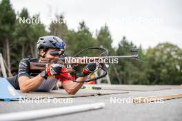 20.09.2024, Font-Romeu, France (FRA): César Beauvais (BEL) - Biathlon summer training, Font-Romeu (FRA). www.nordicfocus.com. © Authamayou/NordicFocus. Every downloaded picture is fee-liable.