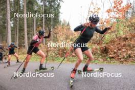 13.10.2024, Ramsau am Dachstein, Austria (AUT): Lea Meier (SUI), Lisa Theresa Hauser (AUT), Elisa Gasparin (SUI), (l-r) - Biathlon summer training, Ramsau am Dachstein (AUT). www.nordicfocus.com. © Manzoni/NordicFocus. Every downloaded picture is fee-liable.