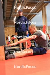 02.07.2024, Premanon, France (FRA): Romain Hurtault (FRA), Emilien Jacquelin (FRA), (l-r) - Biathlon summer training, Premanon (FRA). www.nordicfocus.com. © Manzoni/NordicFocus. Every downloaded picture is fee-liable.