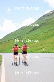 27.06.2024, Juf, Switzerland (SUI): Aita Gasparin (SUI), Elisa Gasparin (SUI), (l-r) - Biathlon summer training, Juf (SUI). www.nordicfocus.com. © Manzoni/NordicFocus. Every downloaded picture is fee-liable.