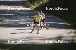 27.08.2024, Martell, Italy (ITA): Patrick Braunhofer (ITA), Elia Zeni (ITA), (l-r) - Biathlon summer training, Martell (ITA). www.nordicfocus.com. © Vanzetta/NordicFocus. Every downloaded picture is fee-liable.