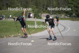 18.06.2024, Correncon-en-Vercors, France (FRA): Emilien Claude (FRA), Valentin Lejeune (FRA), (l-r) - Biathlon summer training, Correncon-en-Vercors (FRA). www.nordicfocus.com. © Joly/NordicFocus. Every downloaded picture is fee-liable.