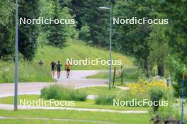 02.07.2024, Premanon, France (FRA): Oscar Lombardot (FRA), Fabien Claude (FRA), Eric Perrot (FRA), Emilien Jacquelin (FRA), (l-r) - Biathlon summer training, Premanon (FRA). www.nordicfocus.com. © Manzoni/NordicFocus. Every downloaded picture is fee-liable.