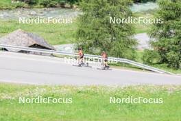 27.06.2024, Juf, Switzerland (SUI): Aita Gasparin (SUI), Elisa Gasparin (SUI), (l-r) - Biathlon summer training, Juf (SUI). www.nordicfocus.com. © Manzoni/NordicFocus. Every downloaded picture is fee-liable.