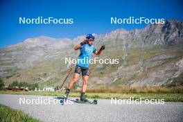 29.08.2024, Bessans, France (FRA): Oscar Lombardot (FRA) - Biathlon summer training, Bessans (FRA). www.nordicfocus.com. © Authamayou/NordicFocus. Every downloaded picture is fee-liable.