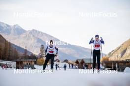 07.11.2024, Bessans, France (FRA): Fany Bertrand (FRA), Paula Botet (FRA), (l-r) - Biathlon summer training, Bessans (FRA). www.nordicfocus.com. © Authamayou/NordicFocus. Every downloaded picture is fee-liable.