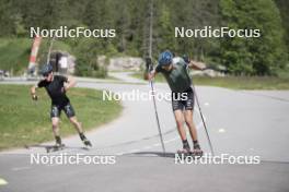 18.06.2024, Correncon-en-Vercors, France (FRA): Remi Broutier (FRA), Theo Guiraud Poillot (FRA), (l-r) - Biathlon summer training, Correncon-en-Vercors (FRA). www.nordicfocus.com. © Joly/NordicFocus. Every downloaded picture is fee-liable.