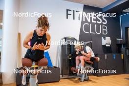 18.06.2024, Tignes, France (FRA): Gilonne Guigonnat (FRA), Sophie Chauveau (FRA), (l-r) - Biathlon summer training, Tignes (FRA). www.nordicfocus.com. © Authamayou/NordicFocus. Every downloaded picture is fee-liable.