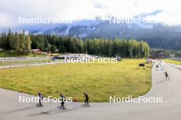 15.09.2024, Lenzerheide, Switzerland (SUI): Jeanne Richard (FRA), Gilonne Guigonnat (FRA), Elisa Gasparin (SUI), (l-r) - Sommer Nordic Event 2024, Sommer Biathlon Cup, Lenzerheide (SUI). www.nordicfocus.com. © Manzoni/NordicFocus. Every downloaded picture is fee-liable.