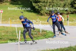 15.09.2024, Lenzerheide, Switzerland (SUI): Aita Gasparin (SUI), Lea Meier (SUI), Gilonne Guigonnat (FRA), Lou Jeanmonnot (FRA), (l-r) - Sommer Nordic Event 2024, Sommer Biathlon Cup, Lenzerheide (SUI). www.nordicfocus.com. © Manzoni/NordicFocus. Every downloaded picture is fee-liable.