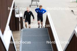 20.05.2024, Lenzerheide, Switzerland (SUI): Gion Stalder (SUI), Sebastian Stalder (SUI), (l-r) - Biathlon summer training, Lenzerheide (SUI). www.nordicfocus.com. © Manzoni/NordicFocus. Every downloaded picture is fee-liable.