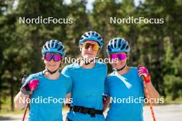 02.09.2024, Font-Romeu, France (FRA): Anna Karin Heijdenberg (SWE), Ella Halvarsson (SWE), Sara Andersson (SWE), (l-r) - Biathlon summer training, Font-Romeu (FRA). www.nordicfocus.com. © Authamayou/NordicFocus. Every downloaded picture is fee-liable.