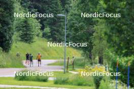 02.07.2024, Premanon, France (FRA): Oscar Lombardot (FRA), Fabien Claude (FRA), Eric Perrot (FRA), Emilien Jacquelin (FRA), (l-r) - Biathlon summer training, Premanon (FRA). www.nordicfocus.com. © Manzoni/NordicFocus. Every downloaded picture is fee-liable.