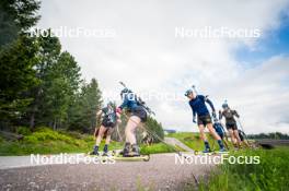 15.06.2024, Lavaze, Italy (ITA): Anna-Karin Heijdenberg (SWE), Viktor Brandt (SWE), Ella Hallvarsson (SWE), (l-r)  - Biathlon summer training, Lavaze (ITA). www.nordicfocus.com. © Barbieri/NordicFocus. Every downloaded picture is fee-liable.