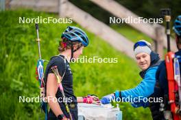 15.06.2024, Lavaze, Italy (ITA): Elvira Oeberg (SWE), Johannes Lukas (GER), (l-r)  - Biathlon summer training, Lavaze (ITA). www.nordicfocus.com. © Barbieri/NordicFocus. Every downloaded picture is fee-liable.