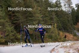 11.10.2024, Ramsau am Dachstein, Austria (AUT): Sophie Chauveau (FRA), Lou Jeanmonnot (FRA), (l-r) - Biathlon summer training, Dachsteinglacier, Ramsau am Dachstein (AUT). www.nordicfocus.com. © Manzoni/NordicFocus. Every downloaded picture is fee-liable.