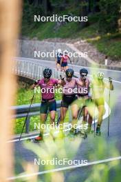 06.08.2024, Lavaze, Italy (ITA): Kristina Oberthaler (AUT), Lea Rothschopf (AUT), Lara Wagner (AUT), Lisa Osl (AUT), (l-r)  - Biathlon summer training, Lavaze (ITA). www.nordicfocus.com. © Barbieri/NordicFocus. Every downloaded picture is fee-liable.