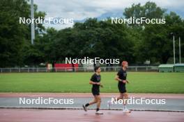 15.06.2024, Grenoble, France (FRA): Emilien Jacquelin (FRA), Oscar Lombardot (FRA), (l-r) - Biathlon summer training, Grenoble (FRA). www.nordicfocus.com. © Joly/NordicFocus. Every downloaded picture is fee-liable.