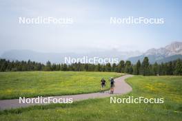 19.06.2024, Lavaze, Italy (ITA): Tommaso Giacomel (ITA), Elia Zeni (ITA), (l-r)  - Biathlon summer training, Lavaze (ITA). www.nordicfocus.com. © Vanzetta/NordicFocus. Every downloaded picture is fee-liable.