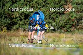 05.09.2024, Font-Romeu, France (FRA): Ella Halvarsson (SWE), Linn Persson (SWE), (l-r) - Biathlon summer training, Font-Romeu (FRA). www.nordicfocus.com. © Authamayou/NordicFocus. Every downloaded picture is fee-liable.