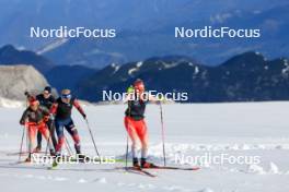 14.10.2024, Ramsau am Dachstein, Austria (AUT): Lea Meier (SUI), Lisa Theresa Hauser (AUT), Amy Baserga (SUI), (l-r) - Biathlon summer training, Dachsteinglacier, Ramsau am Dachstein (AUT). www.nordicfocus.com. © Manzoni/NordicFocus. Every downloaded picture is fee-liable.