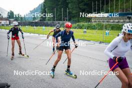 17.07.2024, Martell, Italy (ITA): Michela Carrara (ITA), Beatrice Trabucchi (ITA), Lisa Vittozzi (ITA), (l-r)  - Biathlon summer training, Martell (ITA). www.nordicfocus.com. © Barbieri/NordicFocus. Every downloaded picture is fee-liable.