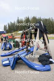 15.09.2024, Lenzerheide, Switzerland (SUI): Event Feature: French athletes have deposited their stuff at the shooting range - Sommer Nordic Event 2024, Sommer Biathlon Cup, Lenzerheide (SUI). www.nordicfocus.com. © Manzoni/NordicFocus. Every downloaded picture is fee-liable.