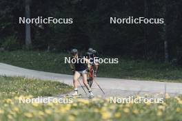 19.05.2024, Forni Avoltri, Italy (ITA): Rebecca Passler (ITA), Mirco Romanin (ITA), coach Team Italy, (l-r) - Biathlon summer training, Forni Avoltri (ITA). www.nordicfocus.com. © Del Fabbro/NordicFocus. Every downloaded picture is fee-liable.