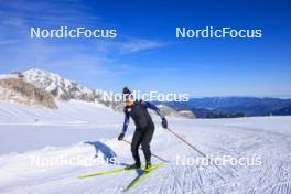 12.10.2024, Ramsau am Dachstein, Austria (AUT): Lou Jeanmonnot (FRA) - Biathlon summer training, Dachsteinglacier, Ramsau am Dachstein (AUT). www.nordicfocus.com. © Manzoni/NordicFocus. Every downloaded picture is fee-liable.