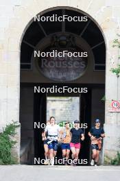 11.06.2024, Premanon, France (FRA): Sophie Chauveau (FRA), Justine Braisaz-Bouchet (FRA), Julia Simon (FRA), Gilonne Guigonnat (FRA), (l-r) - Biathlon summer training, Premanon (FRA). www.nordicfocus.com. © Manzoni/NordicFocus. Every downloaded picture is fee-liable.