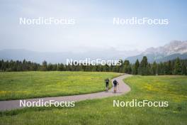 19.06.2024, Lavaze, Italy (ITA): Tommaso Giacomel (ITA), Elia Zeni (ITA), (l-r)  - Biathlon summer training, Lavaze (ITA). www.nordicfocus.com. © Vanzetta/NordicFocus. Every downloaded picture is fee-liable.