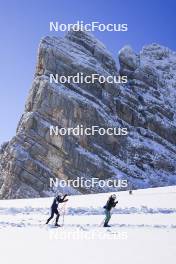 12.10.2024, Ramsau am Dachstein, Austria (AUT): Patrick Favre (ITA), coach Team France, Jeanne Richard (FRA), (l-r) - Biathlon summer training, Dachsteinglacier, Ramsau am Dachstein (AUT). www.nordicfocus.com. © Manzoni/NordicFocus. Every downloaded picture is fee-liable.