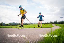 15.06.2024, Lavaze, Italy (ITA): Hanna Oeberg (SWE), Anna-Karin Heijdenberg (SWE), (l-r)  - Biathlon summer training, Lavaze (ITA). www.nordicfocus.com. © Barbieri/NordicFocus. Every downloaded picture is fee-liable.