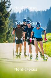 06.06.2024, Lavaze, Italy (ITA): Malte Stefansson (SWE), Anton Ivarsson (SWE), Jesper Nelin (SWE), Elvira Oeberg (SWE), (l-r)  - Biathlon summer training, Lavaze (ITA). www.nordicfocus.com. © Barbieri/NordicFocus. Every downloaded picture is fee-liable.