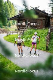 17.07.2024, Martell, Italy (ITA): Hanna Auchentaller (ITA), Rebecca Passler (ITA), (l-r)  - Biathlon summer training, Martell (ITA). www.nordicfocus.com. © Barbieri/NordicFocus. Every downloaded picture is fee-liable.