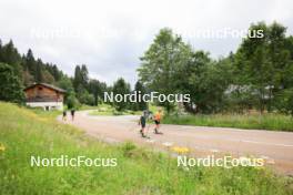 02.07.2024, Premanon, France (FRA): Eric Perrot (FRA), Emilien Jacquelin (FRA), Oscar Lombardot (FRA), Fabien Claude (FRA), (l-r) - Biathlon summer training, Premanon (FRA). www.nordicfocus.com. © Manzoni/NordicFocus. Every downloaded picture is fee-liable.