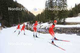 06.11.2024, Davos, Switzerland (SUI): Mathis Profit (SUIT), Felix Ullmann (SUI), Matthias Riebli (SUI), Silvano Demarmels (SUI), (l-r) - Biathlon training, snowfarming track, Davos (SUI). www.nordicfocus.com. © Manzoni/NordicFocus. Every downloaded picture is fee-liable.