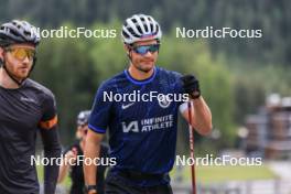 05.09.2024, Lenzerheide, Switzerland (SUI): Gion Stalder (SUI), Niklas Hartweg (SUI), (l-r) - Biathlon summer training, Lenzerheide (SUI). www.nordicfocus.com. © Manzoni/NordicFocus. Every downloaded picture is fee-liable.