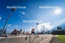 06.08.2024, Lavaze, Italy (ITA): Anna Andexer (AUT), Lisa Osl (AUT), Dunja Zdouc (AUT), (l-r)  - Biathlon summer training, Lavaze (ITA). www.nordicfocus.com. © Barbieri/NordicFocus. Every downloaded picture is fee-liable.