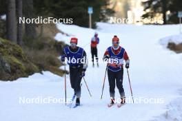 06.11.2024, Davos, Switzerland (SUI): Gion Stalder (SUI), Lydia Hiernickel (SUI), (l-r) - Biathlon training, snowfarming track, Davos (SUI). www.nordicfocus.com. © Manzoni/NordicFocus. Every downloaded picture is fee-liable.