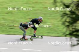 10.09.2024, Lenzerheide, Switzerland (SUI): Elisa Gasparin (SUI), Joscha Burkhalter (SUI), (l-r) - Biathlon summer training, Lenzerheide (SUI). www.nordicfocus.com. © Manzoni/NordicFocus. Every downloaded picture is fee-liable.