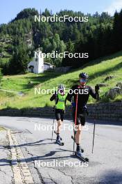 27.06.2024, Juf, Switzerland (SUI): Sebastian Stalder (SUI), Gion Stalder (SUI), (l-r) - Biathlon summer training, Juf (SUI). www.nordicfocus.com. © Manzoni/NordicFocus. Every downloaded picture is fee-liable.