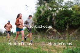 11.06.2024, Premanon, France (FRA): Lou Jeanmonnot (FRA), Gilonne Guigonnat (FRA), (l-r) - Biathlon summer training, Premanon (FRA). www.nordicfocus.com. © Manzoni/NordicFocus. Every downloaded picture is fee-liable.